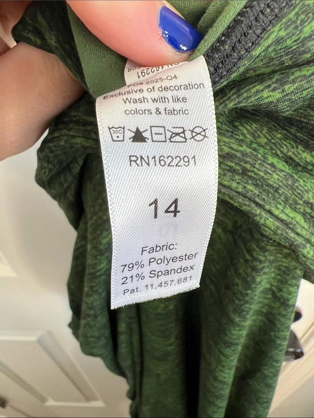 Sweetflexx green & black resistance band leggings size 14